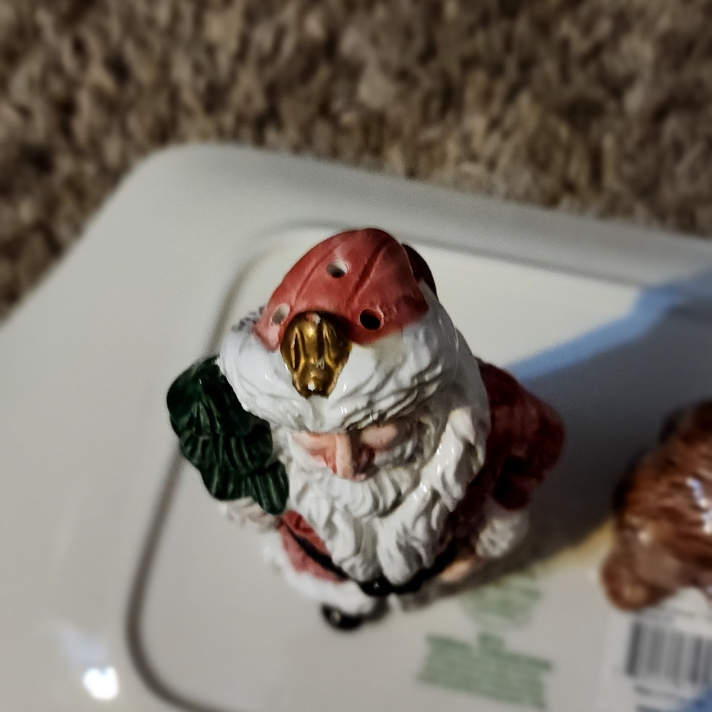 VTG Christmas Fitz and Floyd Russian Santa and Bear Salt Pepper Shaker Set 1990 - Picture 8 of 8